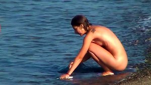 Sexy Babes Nudists Are Tanning On The Beach