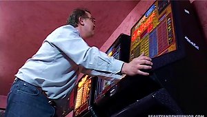 After Loosing His Money On The Slot Machine, He Gets A Consolation