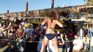 Sexy Pornstar Goes Topless At A Kinky Bikini Party