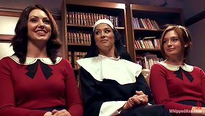 Sexy Nun Dominates Two Sexy  In School Uniform