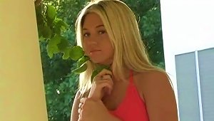 Alison Angel Massages Her Big Natural Tits Outdoors