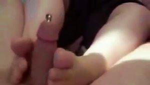 Horny Chick Giving A Footjob