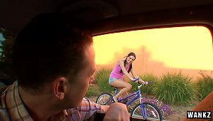 Sexy 18 Y.o. Chick On A Bike Gets Picked Up And Screwed Hard