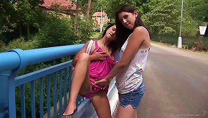 Angelica Black And Klaris Lick And Toy Pussies In Outdoor Reality Clip