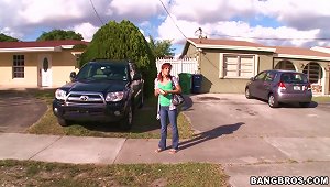 Pigtailed Miami Redhead Girl With Awesome Booty Having Sex In Van