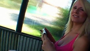 Hot Blonde  Stop Pickup Getting Fucked In  With Yellow  On