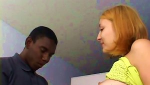 Redhead Girl With Natural Tits Gets Her Pussy Smashed In Interracial Action