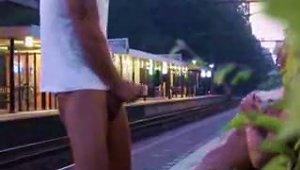 Chick In Slutty Pink Clothes Fucked At Train Station