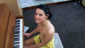 Awesome Babe Elise Is Playing On Piano