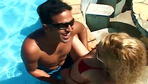 Blonde Brazilian Girl Julia Fontanelli Loves Sex By The Pool